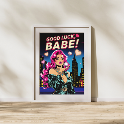 Good Luck, Babe! Comic Book Cover Digital Print | Chappell Roan Inspired Art | Queer Pop Nostalgia Poster | Instant Download