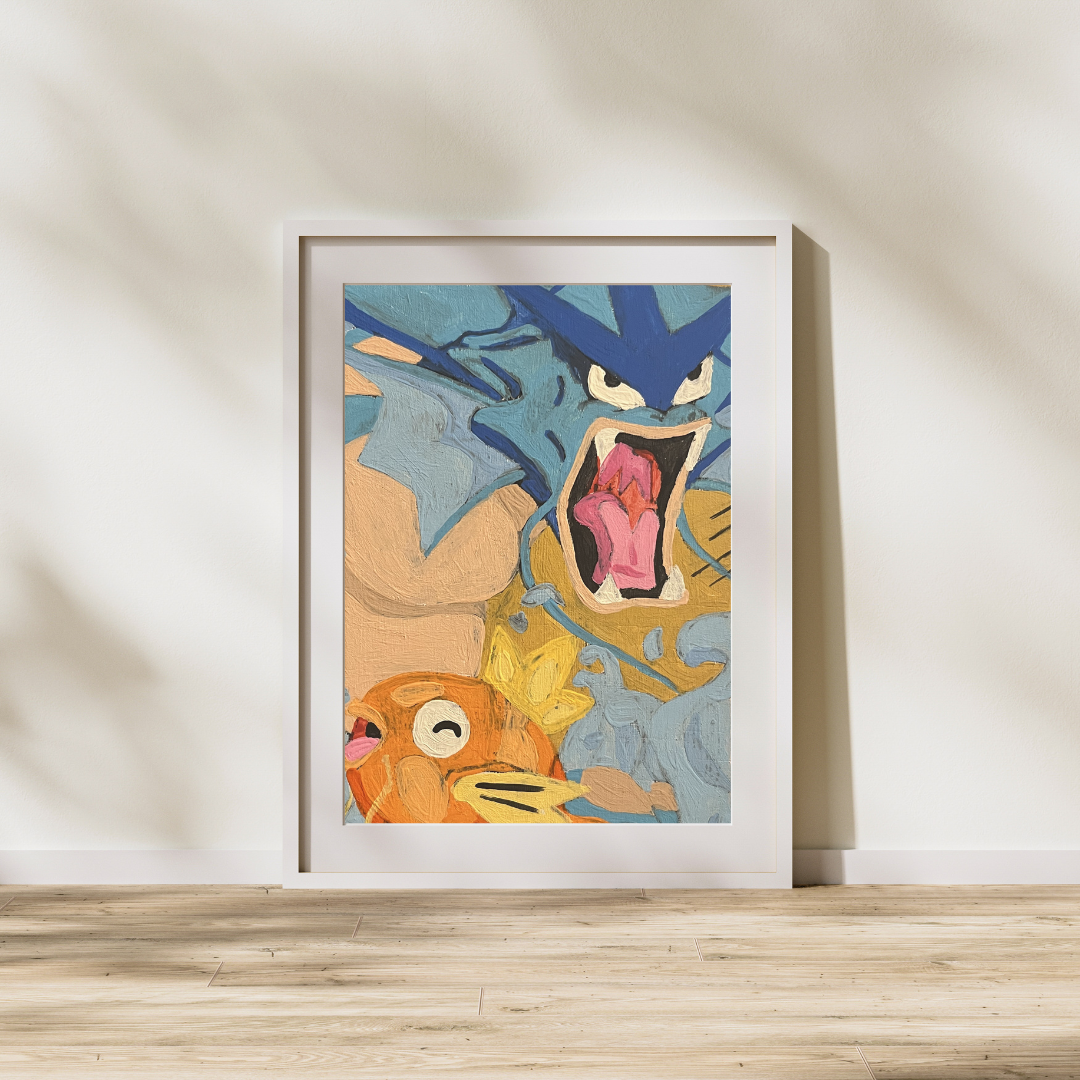 Magikarp & Gyarados – Evolution Art Print