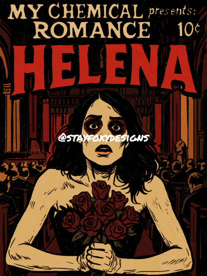 “Helena” – Comic Book–Inspired Emo Pop Art Print (My Chemical Romance Inspired)
