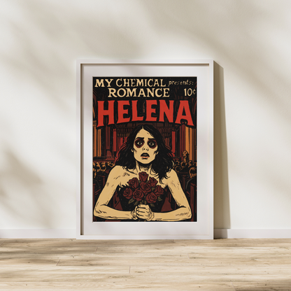 Helena Comic Book Cover Digital Print | MCR-Inspired Pop Art Poster | Emo Nostalgia Wall Decor | Printable Digital Download
