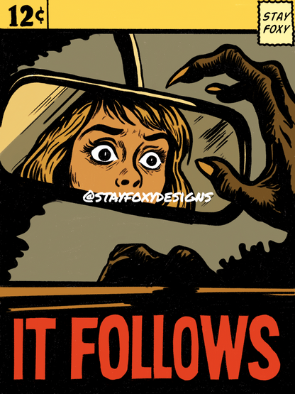 It Follows Digital Art Print | Retro Horror Comic Style | Creepy Movie Poster | Instant Download | Printable Wall Decor