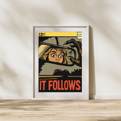It Follows Digital Art Print | Retro Horror Comic Style | Creepy Movie Poster | Instant Download | Printable Wall Decor