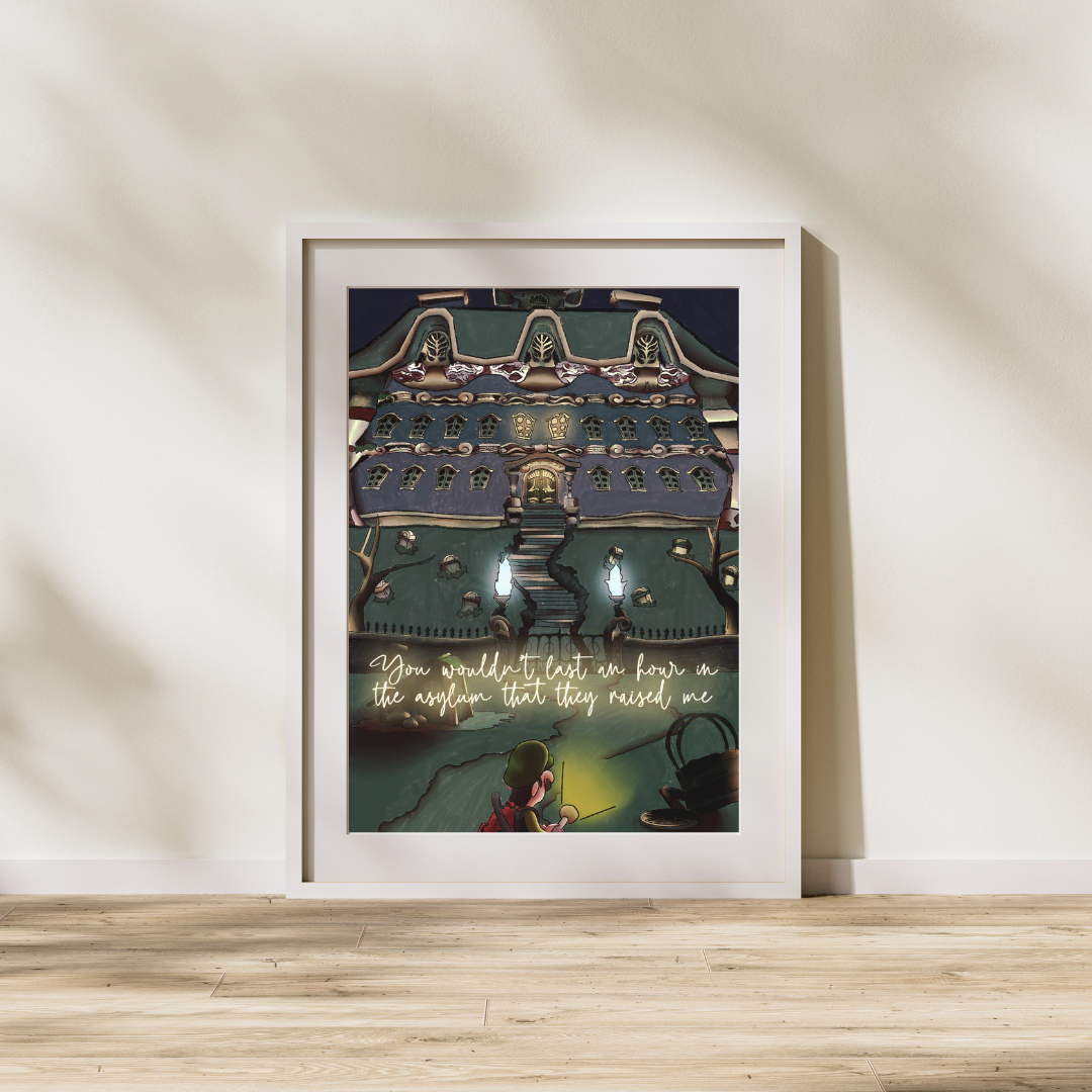 “Luigi’s Mansion: You Wouldn’t Last an Hour” – Dark Humor Art Print