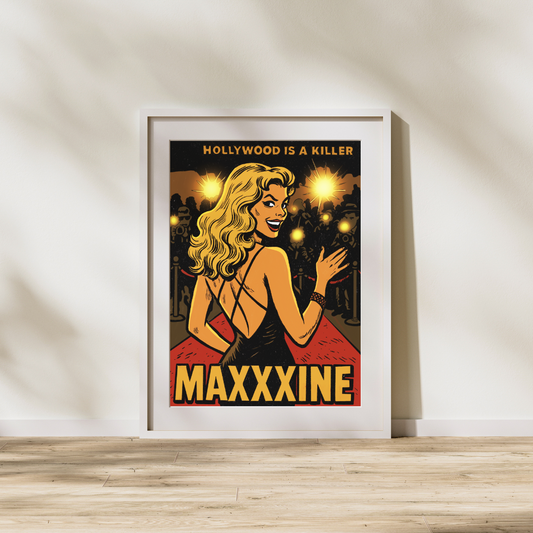 MaXXXine Inspired Comic Book Cover Print | Retro Horror Pop Art | A24 Fan Art | Gritty Vintage Style Digital Download