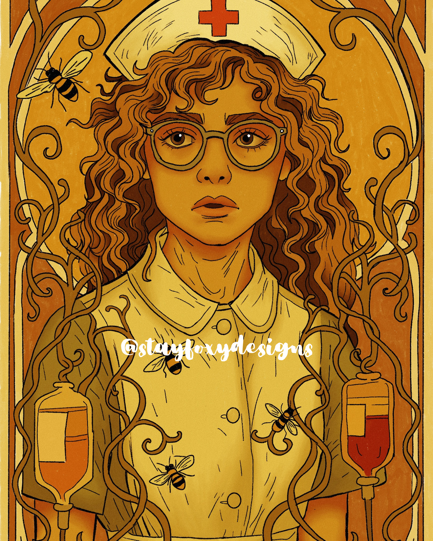 Yellowjackets Art Nouveau – Misty (Physical Print Pre-Order)