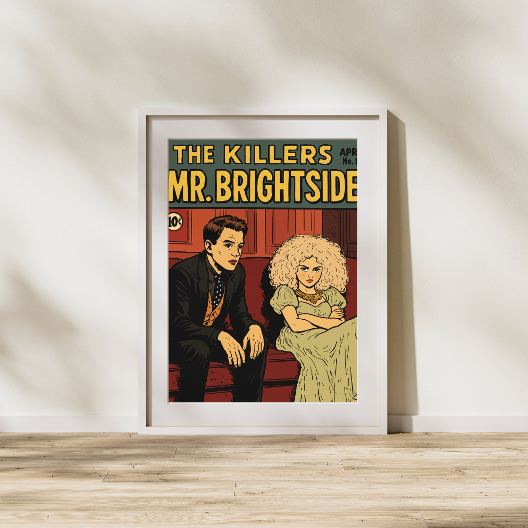 Mr. Brightside Pop Art Comic Cover | Digital Print Download | The Killers Inspired Wall Art | Retro Indie Rock Nostalgia Poster