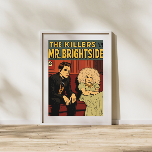 Mr. Brightside Pop Art Comic Cover | Digital Print Download | The Killers Inspired Wall Art | Retro Indie Rock Nostalgia Poster
