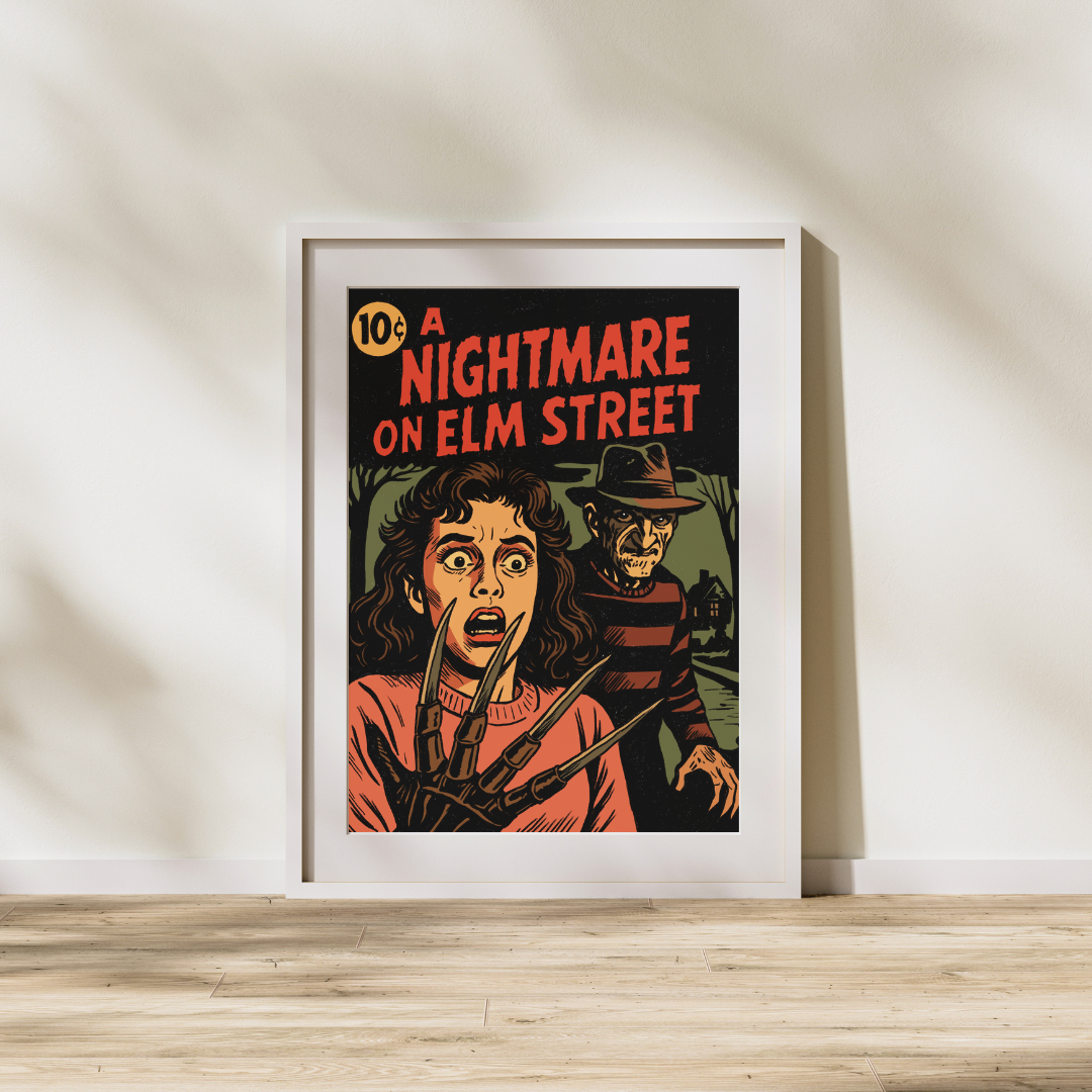 Nightmare on Elm Street Digital Art Print | Freddy Krueger Pop Art Poster | Horror Movie Wall Decor | Instant Download