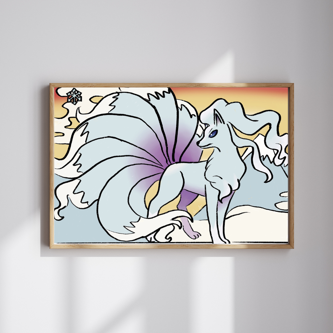Alolan Ninetales Art Print – Heavy Cardstock | 5x7 or 8x10