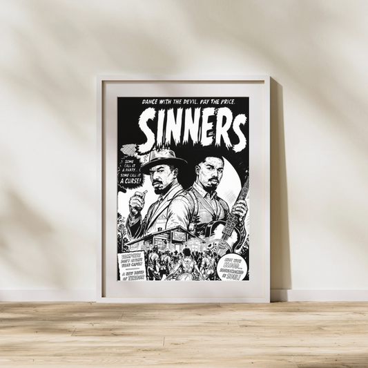 Sinners Art Print (B&W Variant) | Horror Art Print | Alternate Comic Cover Movie Poster