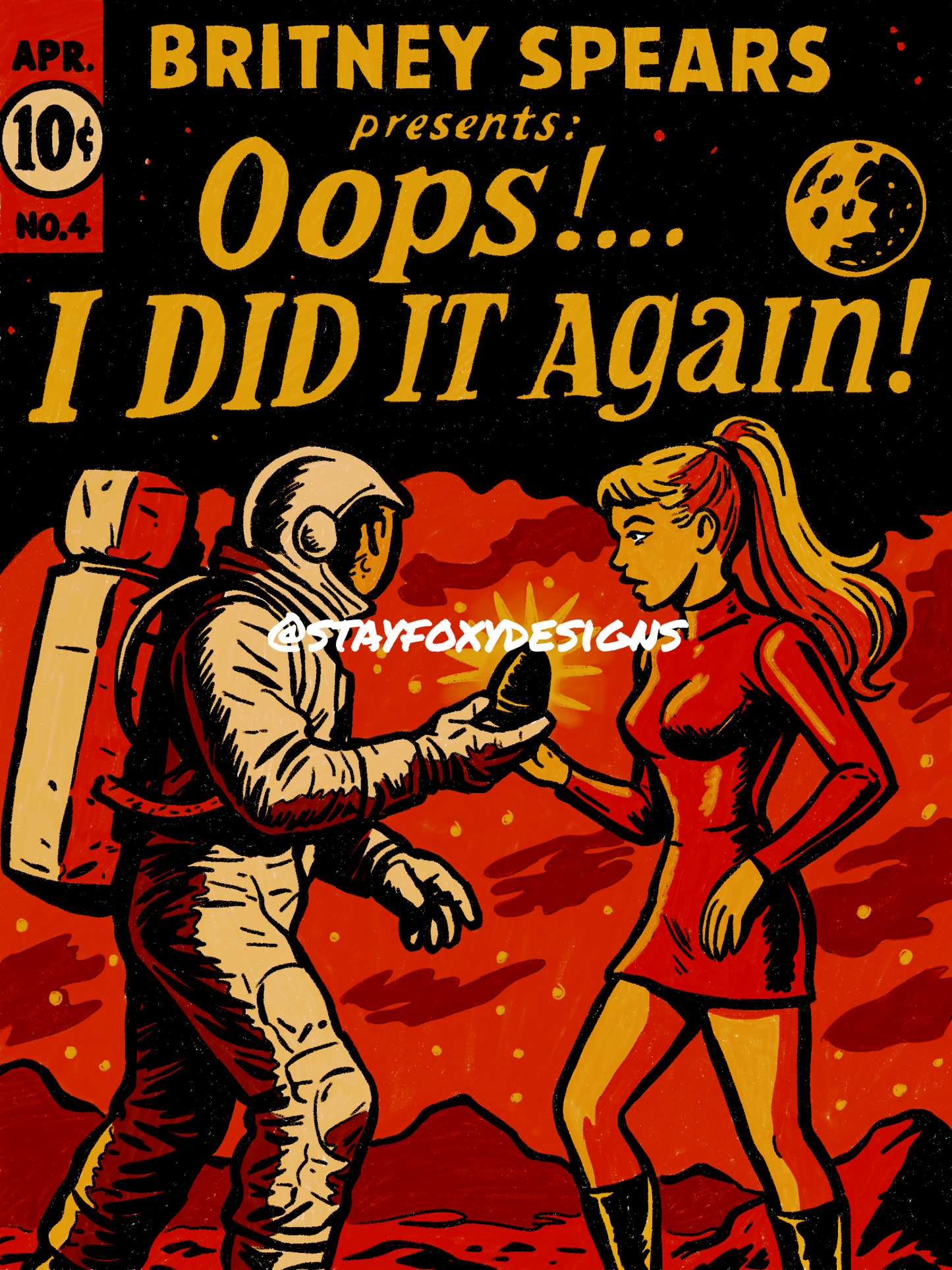 “Oops!... I Did It Again” – Comic Book–Inspired Pop Art Print (Britney Spears Inspired)