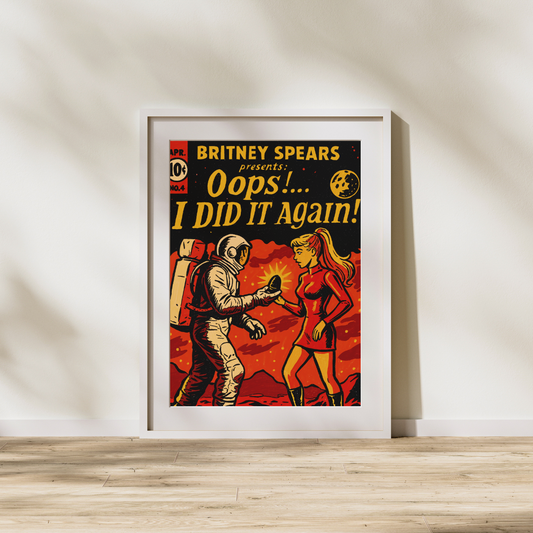 “Oops!... I Did It Again” – Comic Book–Inspired Pop Art Print (Britney Spears Inspired)