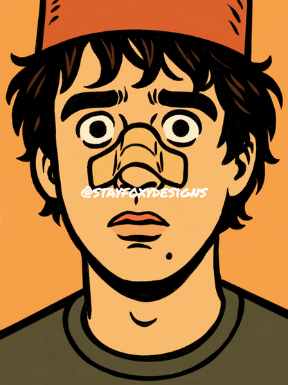 King Paimon – Archie-Style Comic Portrait Print