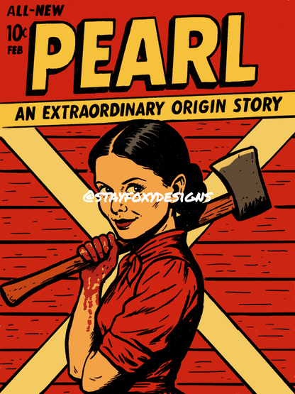 Pearl Movie Digital Art Print | A24 Horror Wall Art | Vintage Style Slasher Poster | Instant Download