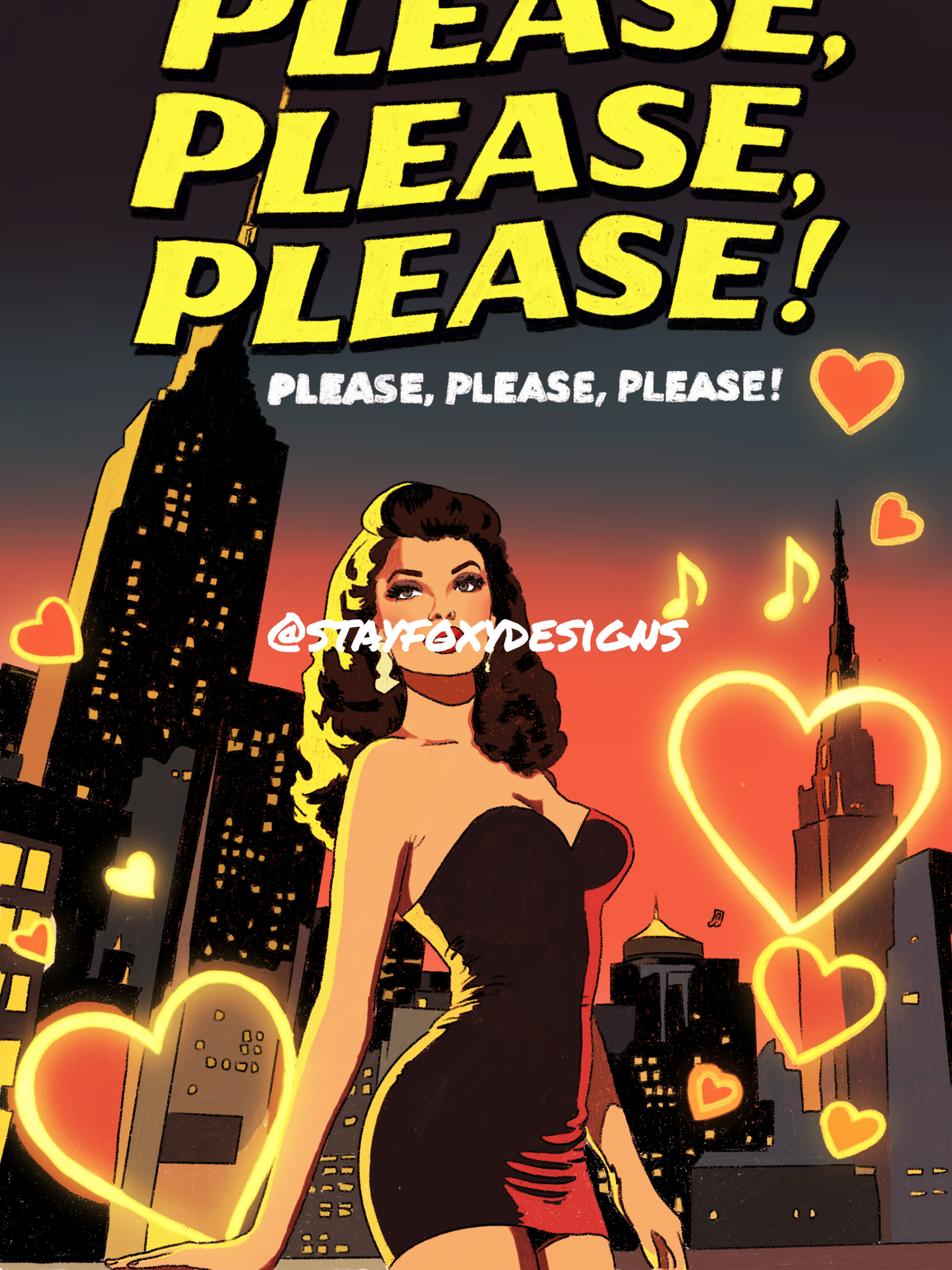 Please Please Please Inspired Comic Book Cover Print | Sabrina Carpenter Fan Art | Retro Pop Art Style | Digital Download Wall Decor