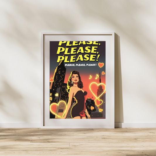 Please Please Please Inspired Comic Book Cover Print | Sabrina Carpenter Fan Art | Retro Pop Art Style | Digital Download Wall Decor
