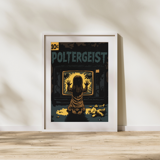 Poltergeist Inspired Digital Art Print | 80s Horror Movie Poster | Retro Haunted House Wall Art | Instant Download