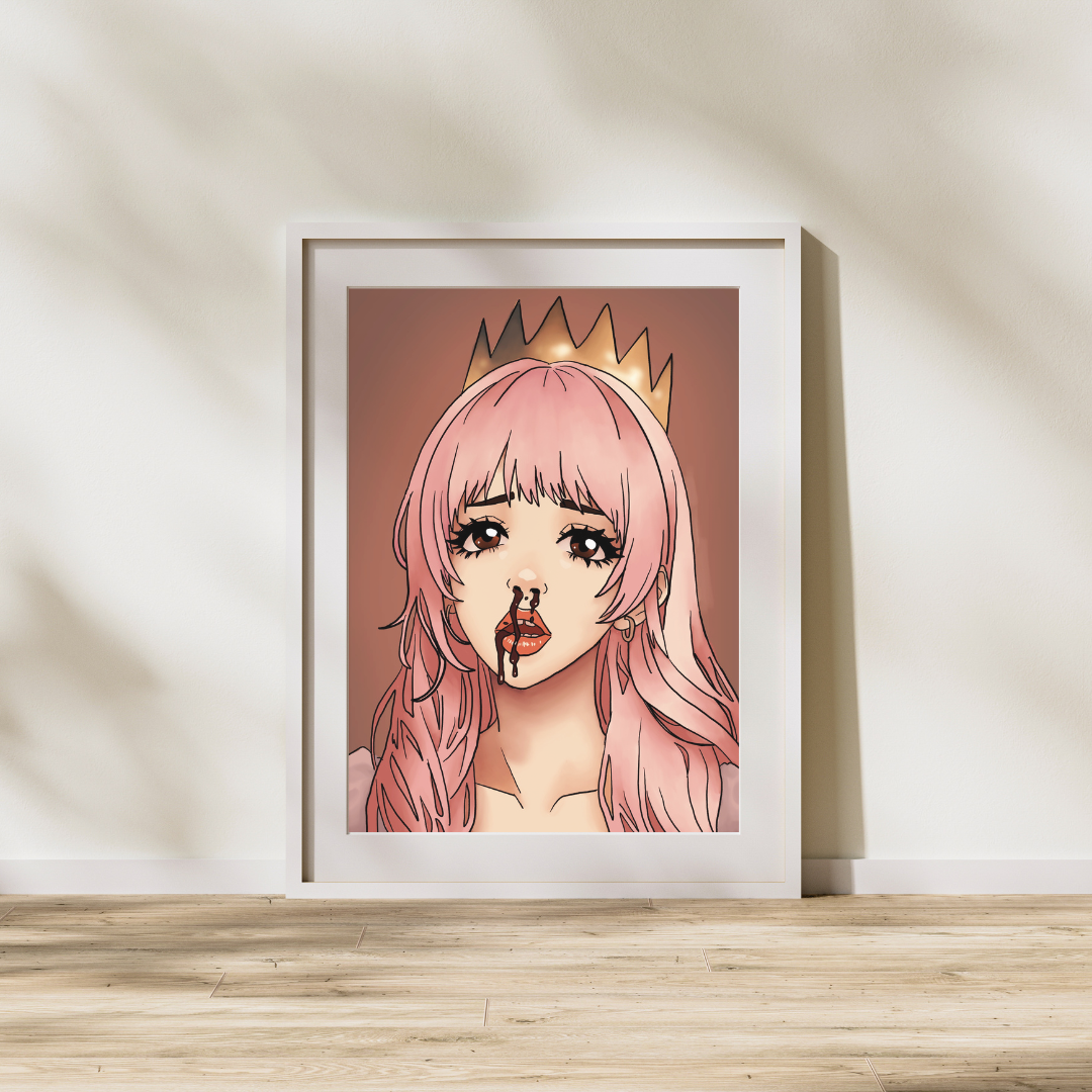 Bleeding Crown Portrait Art Print – Heavy Cardstock | 5x7 or 8x10