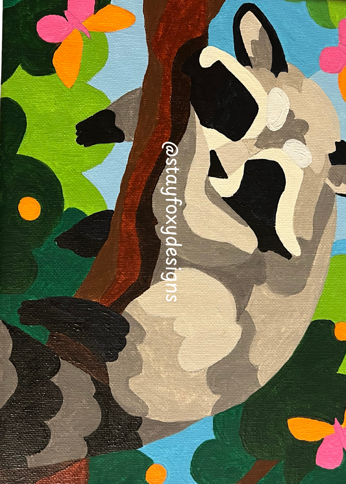 Forest Raccoon – Original 8×10 Acrylic Painting | Whimsical Woodland Art | One-of-a-Kind Nature Artwork