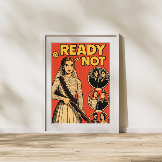 Ready or Not Inspired Digital Art Print | Horror Comedy Movie Poster | Final Girl Wall Art | Instant Download
