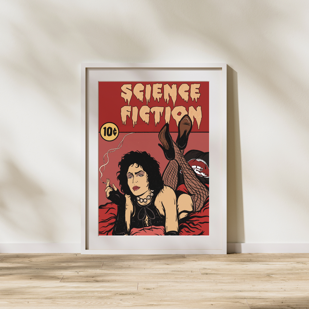 “Science Fiction” – Parody Pop Art Print (Rocky Horror Meets Pulp Fiction)