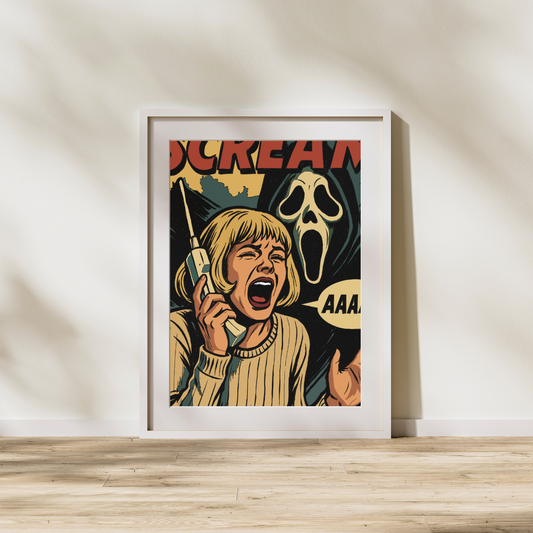 Scream Vintage Comic Book Cover Print Scream-Inspired Horror Poster | Vintage Slasher Pop Art | 5x7 or 8x10 Cult Movie Wall Art