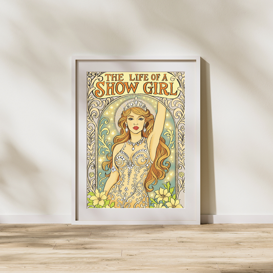 Taylor Swift "The Life of a Show Girl" Era — Art Nouveau Print (Pre-Order)