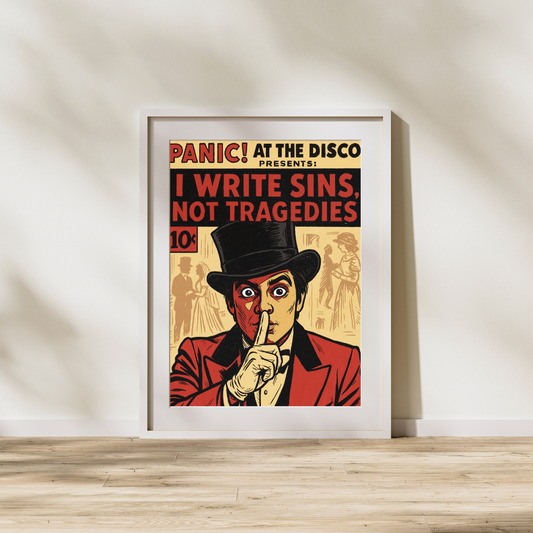 “I Write Sins Not Tragedies” – Comic Book–Inspired Emo Pop Art Print (Panic! At The Disco Inspired)