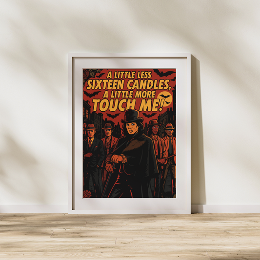 A Little Less Sixteen Candles Comic Digital Print | Fall Out Boy Inspired Pop Punk Art | Retro Vampire Romance Wall Decor | Instant Download