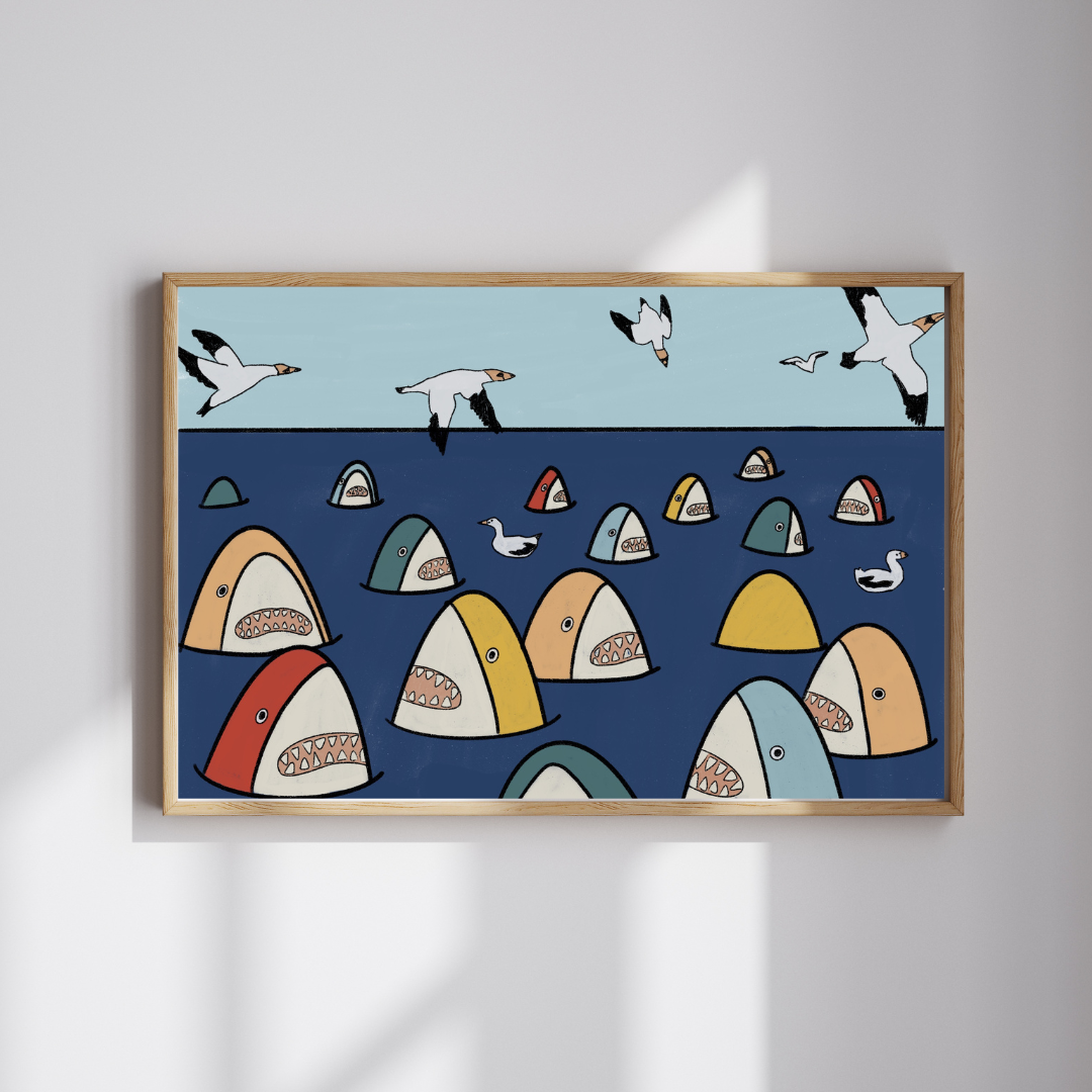 Rainbow Sharks – Ocean Art Print