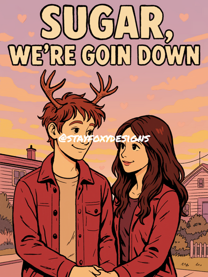Sugar, We're Goin Down Pop Art Comic Cover | Fall Out Boy Inspired Digital Print | Emo Pop Punk Wall Art | Instant Download Poster