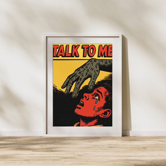 Talk to Me Comic Book Cover Print | Horror Movie Digital Download | Retro Pop Art Poster | Supernatural Wall Art
