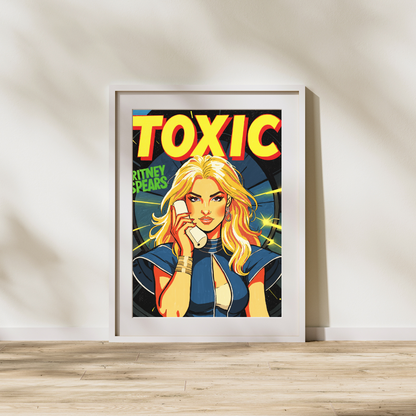 “Toxic” – Comic Book–Inspired Pop Art Print (Britney Spears Inspired)