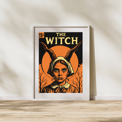 The Witch Comic Book Cover Print | Dark Folk Horror Digital Download | Retro Pop Art Poster | Creepy Witchcraft Wall Art